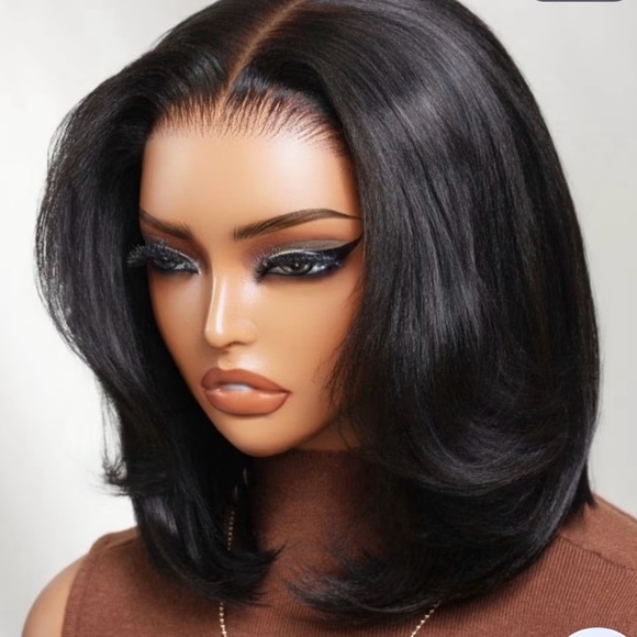 Sleek Black Human Hair Wig - Picture 5 of 6